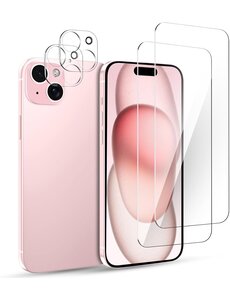 Ntech Geschikt voor iPhone 15 Plus Screen Protector en  Camera lens protector