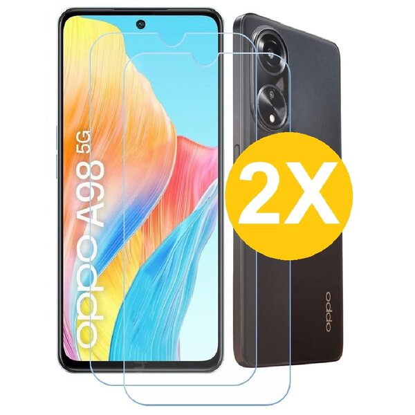 Ntech Screenprotector geschikt voor Oppo A98 screenprotector Beschermglas - Screenprotector geschikt voor Oppo A98 Screen protector gehard glas - 2 Stuks