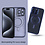 Ntech Hoesje Geschikt voor iPhone 15 Pro met magnetisch ring  - Lens beschermer – backcover – Transparant / Blauw