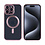 Ntech Hoesje Geschikt voor iPhone 15 Pro met magnetisch ring  - Lens beschermer – backcover – Transparant / Rosegoud