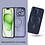 Ntech Hoesje Geschikt voor iPhone 15 Plus met magnetisch ring  - Lens beschermer – backcover – Transparant / Blauw