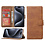 Ntech Hoesje Geschikt voor iPhone 15 Pro Max – portemonnee bookcase met pasjeshouder – Bruin
