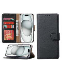 Ntech iPhone 14 hoesje bookcase met pasjeshouder – Zwart
