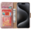 Ntech Hoesje Geschikt voor iPhone 15 Pro – portemonnee bookcase met pasjeshouder – Rosegoud