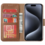 Ntech Hoesje Geschikt voor iPhone 15 Pro Max – portemonnee bookcase met pasjeshouder – Bruin