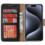 Ntech Hoesje Geschikt voor iPhone 15 Pro Max – portemonnee bookcase met pasjeshouder – Zwart