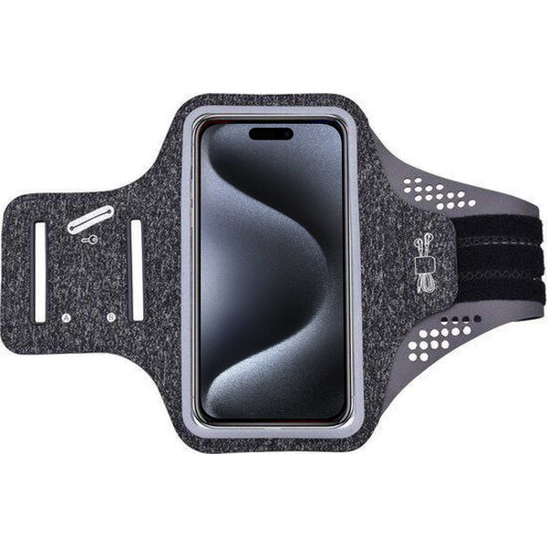 Ntech Hardloop telefoonhouder  Geschikt voor iPhone 15 Pro Max - Sportarmband -  Reflecterend -Ruimte voor sleutel - Zwart