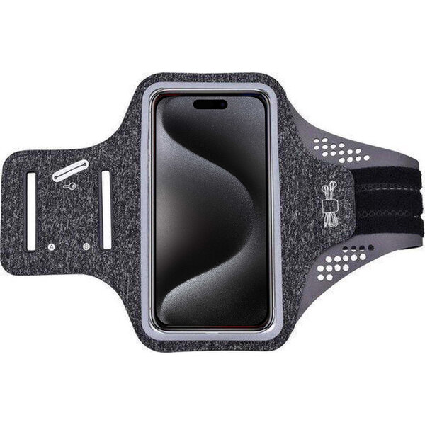 Ntech Hardloop telefoonhouder  Geschikt voor iPhone 15 Pro - Sportarmband -  Reflecterend -Ruimte voor sleutel - Zwart