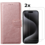 Ntech  Hoesje Geschikt voor iPhone 15 Pro Max hoesje bookcase met 2x screenprotector – Rosegoud