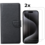 Ntech  Hoesje Geschikt voor iPhone 15 Pro Max hoesje bookcase met 2x screenprotector – Zwart