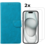 Ntech  Hoesje Geschikt voor iPhone 15 Plus hoesje bookcase met 2x screenprotector – Blauw