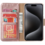 Ntech  Hoesje Geschikt voor iPhone 15 Pro hoesje bookcase met 2x screenprotector – Rosegoud