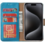 Ntech  Hoesje Geschikt voor iPhone 15 Pro hoesje bookcase met 2x screenprotector – Blauw