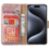 Ntech  Hoesje Geschikt voor iPhone 15 Pro Max hoesje bookcase met 2x screenprotector – Rosegoud