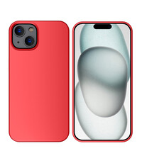 Ntech iPhone 15 Plus hoesje Silicone Rood zacht siliconen