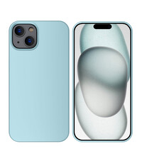 Ntech iPhone 15 Plus hoesje Silicone licht Blauw zacht siliconen