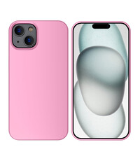 Ntech iPhone 15 Plus hoesje Silicone licht Roze zacht siliconen