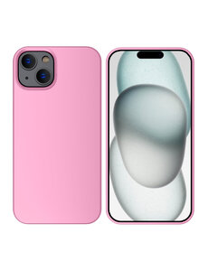 Ntech iPhone 15 Plus hoesje Silicone licht Roze zacht siliconen