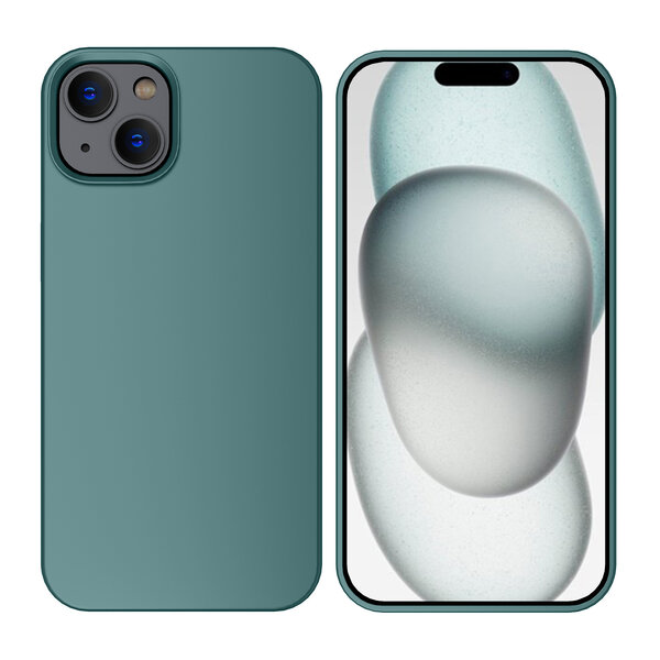 Ntech Hoesje Geschikt voor iPhone 15 Plus – Liquid siliconen Backcover – Pine Groen