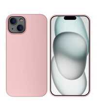 Ntech iPhone 15 Plus hoesje Silicone Pink Sand zacht siliconen