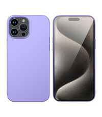 Ntech iPhone 15 Pro hoesje Silicone Lila zacht siliconen