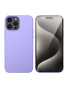 Ntech iPhone 15 Pro hoesje Silicone Lila zacht siliconen