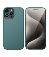 Ntech iPhone 15 Pro hoesje Silicone Pine Groen zacht siliconen