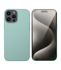 Ntech iPhone 15 Pro hoesje Silicone Mint Groen zacht siliconen