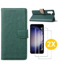 Ntech Samsung S23 FE hoesje bookcase Groen