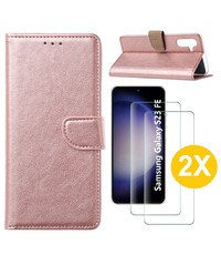 Ntech Samsung S23 FE hoesje bookcase Rose Goud