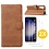 Ntech Hoesje Geschikt Voor Samsung Galaxy S23 FE hoesje bookcase Bruin Met screenprotector / 2X Beschermglas