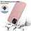 Ntech Hoesje Geschikt voor iPhone 15 – Zacht siliconen liquid backcover met 2x screenprotector gehard glas en 1x lens protector – Pink Sand