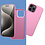 Ntech Hoesje Geschikt voor iPhone 15 Pro – Zacht siliconen liquid backcover met 2x screenprotector gehard glas en 1x lens protector – Licht Roze