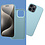 Ntech Hoesje Geschikt voor iPhone 15 Pro – Zacht siliconen liquid backcover met 2x screenprotector gehard glas en 1x lens protector – Licht blauw