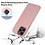 Ntech Hoesje Geschikt voor iPhone 15 Pro Max – Zacht siliconen liquid backcover met 2x screenprotector gehard glas en 1x lens protector – Pink Zand