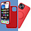 Ntech Hoesje Geschikt voor iPhone 15 Silicone backcover met Magnetisch Ring incl 2x gehard glazen screenprotector & 1x cameraLens protector – Rood