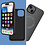 Ntech Hoesje Geschikt voor iPhone 15 Plus Silicone backcover met Magnetisch Ring incl 2x gehard glazen screenprotector & 1x cameraLens protector – Zwart