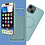 Ntech Hoesje Geschikt voor iPhone 15 Plus Silicone backcover met Magnetisch Ring incl 2x gehard glazen screenprotector & 1x cameraLens protector – Mint Groen