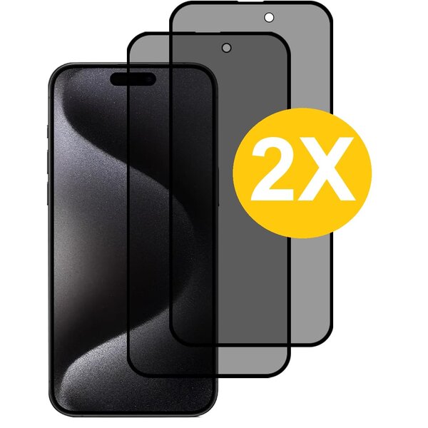 oTronica Geschikt voor iPhone 15 Pro Max screenprotector Privacy - 2 Stuks - Full screen protector tempered glass - gehard glas voor Geschikt voor iPhone 15 Pro Max - oTronica