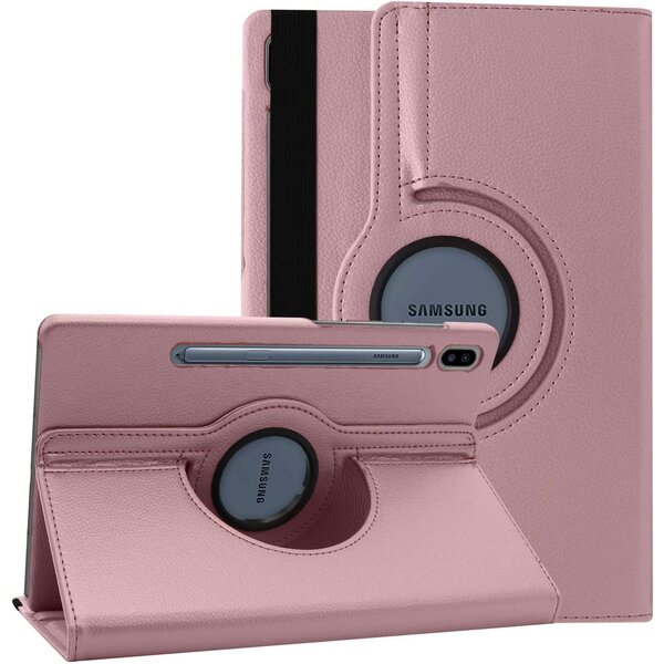 Ntech Hoes Geschikt voor Samsung Galaxy Tab S10 FE / S10 Lite / S9 FE / S9 hoes Rose Goud – Hoes Geschikt voor Samsung Galaxy Tab S10 FE / S10 Lite / S9 / S9 FE tablet hoes – 360° draaibaar bookcase - Ntech