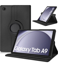 Ntech Samsung Galaxy Tab A9 hoes draaibaar Zwart