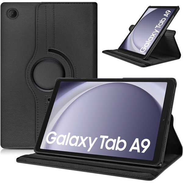 Ntech Hoes Geschikt voor Samsung Galaxy Tab A9 / Galaxy Tab A11 8.7 inch hoes – 360° draaibaar tablethoes – Zwart
