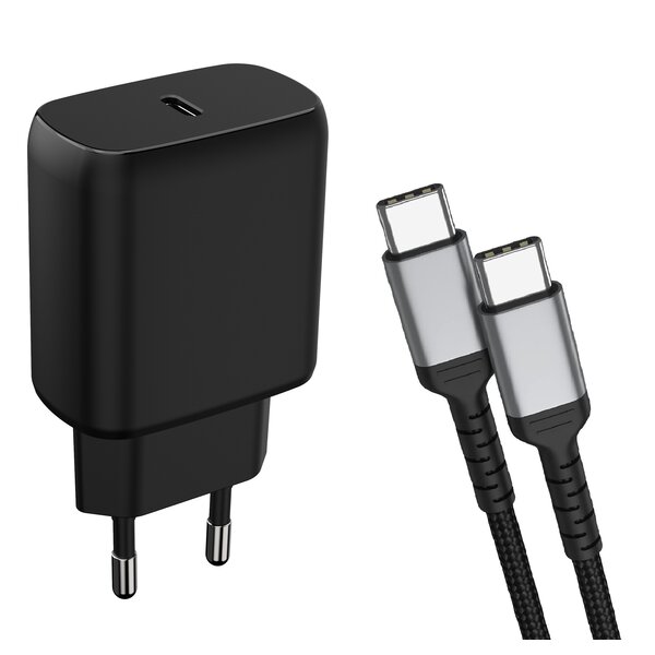 Ntech USB C Adapter 25W snellader met USB C naar USB C kabel Geschikt voor Samsung Galaxy Tab A7 / A8 / A9 / A9 Plus / S3 / S4 / S5e / S6 / S6 Lite / S7 / S7 FE / S7 Plus / S8 / S8 Plus, S9, S9 Plus, S9 Ultra, S9 FE, S9 FE Plus