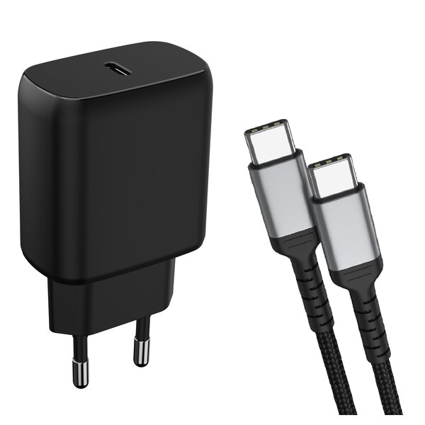 Ntech USB C Adapter - Oplader Geschikt voor iPhone - Snellader Geschikt voor iPhone 15 - USB C Oplader - Adapter USB C - USB C Lader - 25W - Universeel Met Kabel
