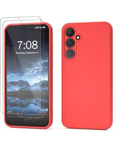 Ntech Samsung S23 FE Hoesje siliconen Rood zacht siliconen hoesje