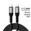 Ntech USB C naar USB C kabel oplader - USB C 60w oplader 1m Kabel Zwart - Nylon Oplaadkabel