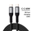 Ntech USB C naar USB C kabel samsung oplader - USB C 60w oplader 1m Kabel Zwart - Oplaadkabel voor o.a. Samsung, Geschikt voor iPhone 15 & iPad - Nylon Oplaadkabel