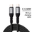 Ntech USB C naar USB C kabel samsung oplader - USB C 60w oplader 2m Kabel Zwart - Oplaadkabel voor o.a. Samsung, Geschikt voor iPhone 15 & iPad - Nylon Oplaadkabel