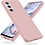 Ntech Hoesje Geschikt Voor Samsung Galaxy S21 FE Hoesje siliconen Pink Sand zacht siliconen hoesje TPU backcover - Met Screenprotector - 2 stuks