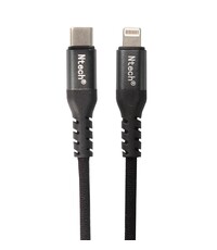 Ntech USB C naar Lightning kabel 30w 1m Zwart geschikt voor Apple Geschikt voor iPhone 12,